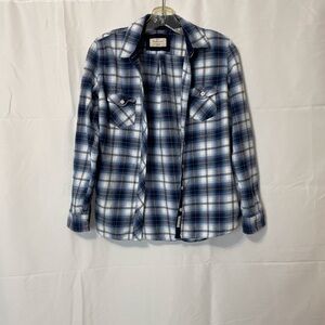 Original Weatherproof Plaid Shirt Blue Women’s Small